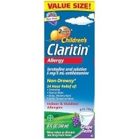 Claritin Children's Allergy Medicine, 24-Hour Non-Drowsy Loratadine 5mg, Antihistamine Liquid for Kids Aged 2 Years and Older, Grape Flavored, 8 fl oz.
