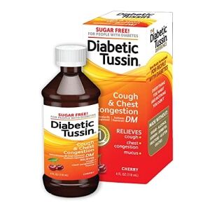 Diabetic Tussin Cough and Chest Congestion Relief, Liquid Cough Syrup, Safe for Diabetics, Sugar Free, 4 Fl Oz